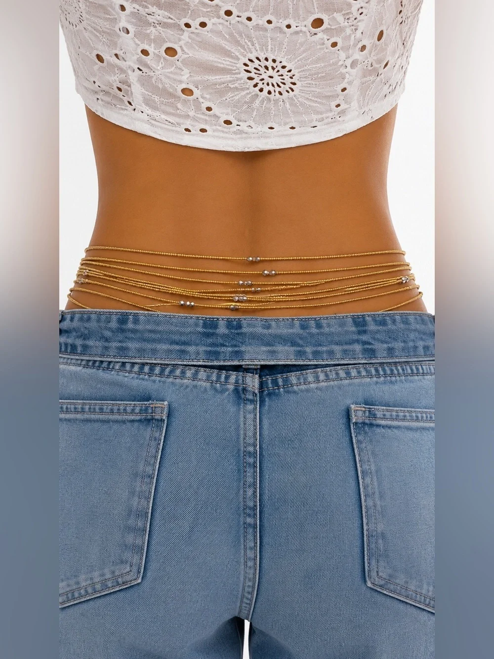 Gold Layered Waist Chain Body Jewelry handmade